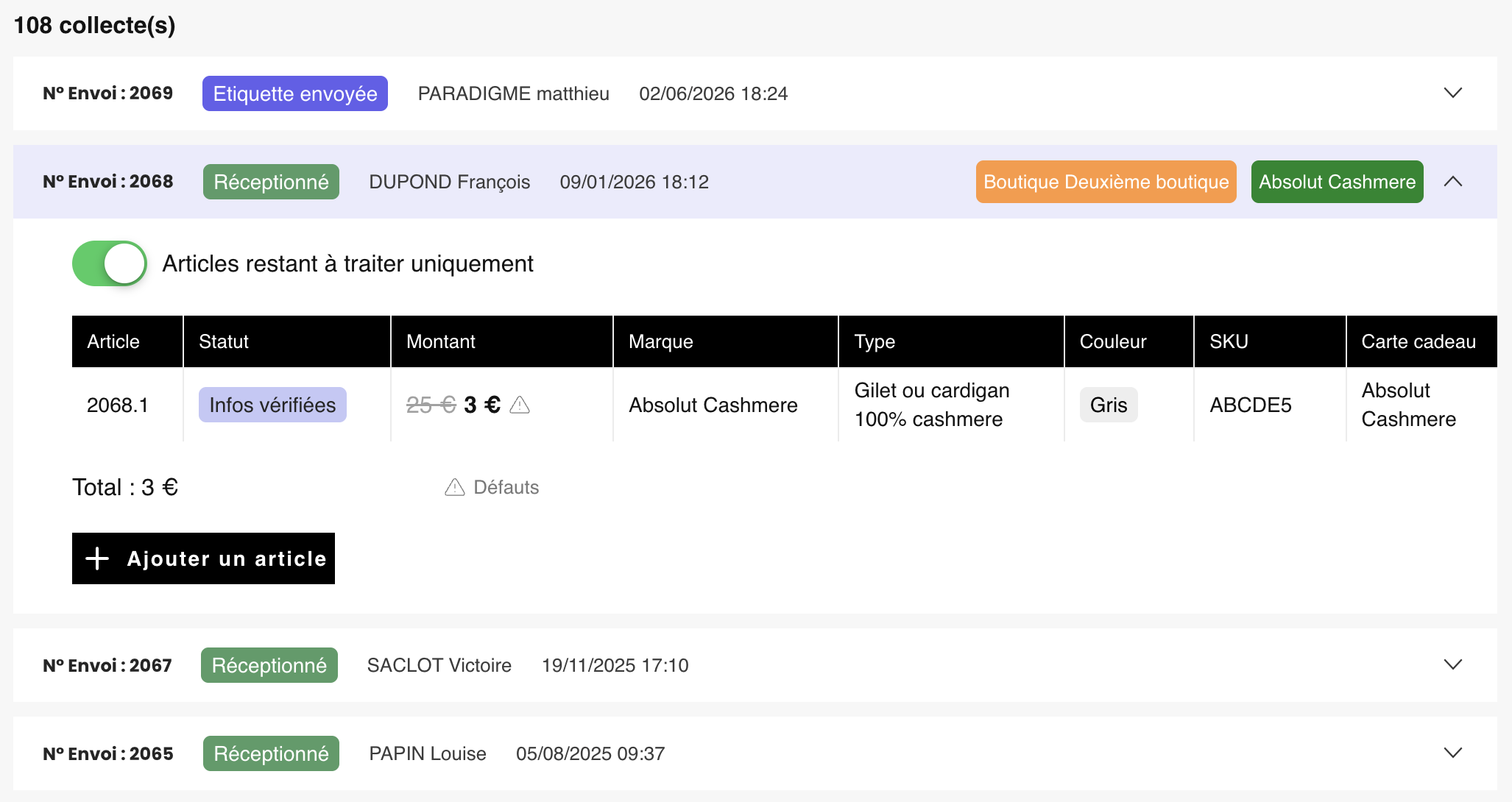 Plateforme de gestion de collectes Paradigme — vue 3